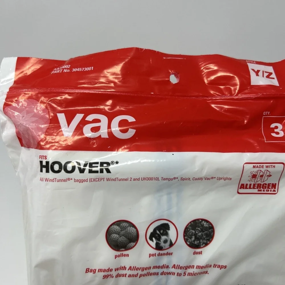 Hoover Type Y/Z Allergen Upright Vacuum Cleaner 3 Paper Bags # AA10002